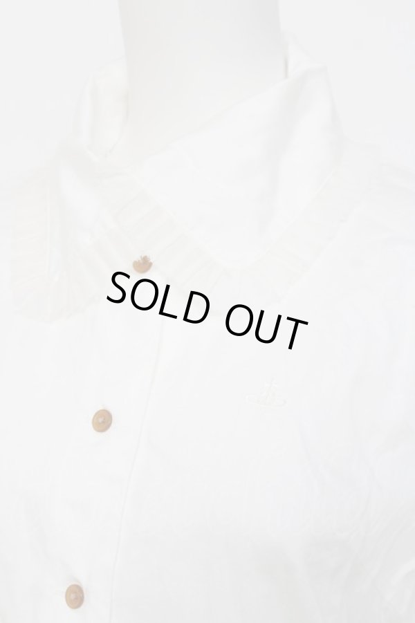 画像4: ヴィヴィアンウエストウッド 中古 / プリーツフリルブラウス 3 ホワイト  Y-26-04-08-031-bl-SZ-ZY (4)