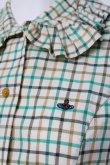 画像4: ヴィヴィアンウエストウッド 中古 / チェック柄高襟ブラウス 10 グリーン/ベージュ  Y-26-04-08-033-bl-SZ-ZY (4)