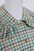 画像5: ヴィヴィアンウエストウッド 中古 / チェック柄高襟ブラウス 10 グリーン/ベージュ  Y-26-04-08-033-bl-SZ-ZY (5)