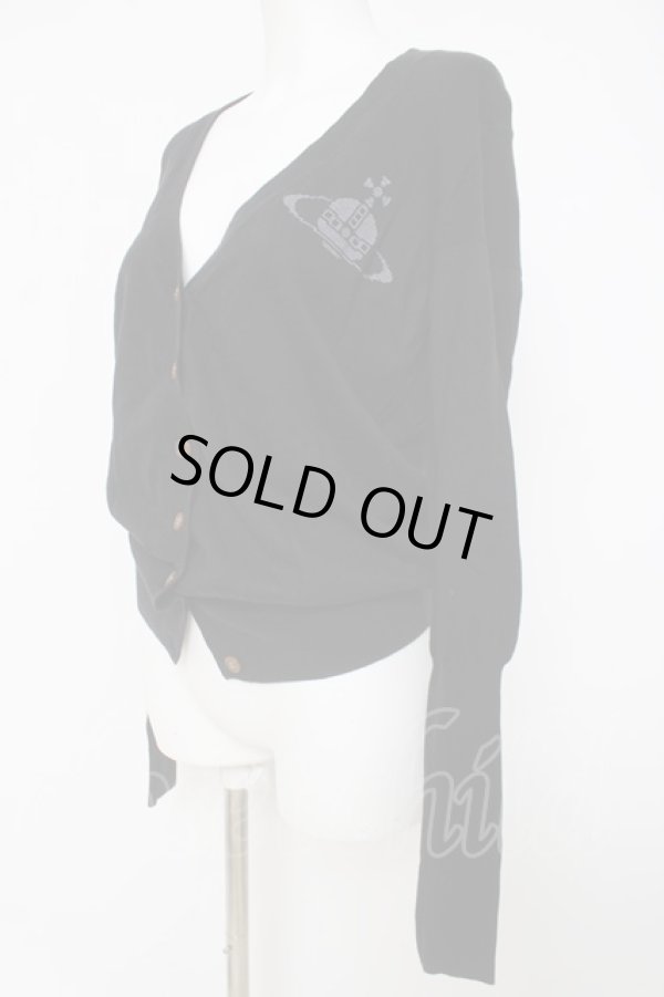 画像3: ヴィヴィアンウエストウッド 中古 / ステッチオーブ刺繍カーディガン 2 ブラック  Y-26-04-08-035-to-SZ-ZY (3)