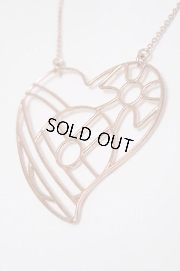 画像2: ヴィヴィアンウエストウッド 中古 / シンラインハートネックレス  ゴールド  Y-26-04-08-001-ac-SZ-ZY (2)