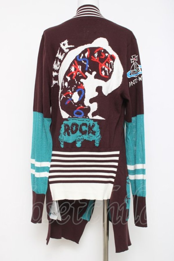画像2: ヴィヴィアンウエストウッド 中古 / FROGGING CARDIGAN L ブラウン/グリーン  Y-26-04-08-039-to-OD-ZY (2)