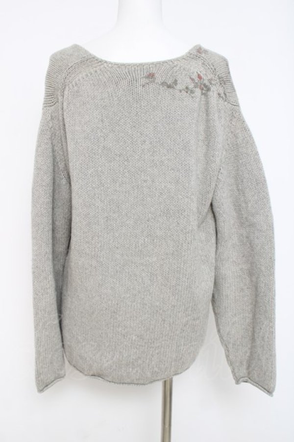 画像2: ヴィヴィアンウエストウッド MAN 中古 / フラワープリントセーター XS グレー  Y-26-04-08-041-to-SZ-ZY (2)