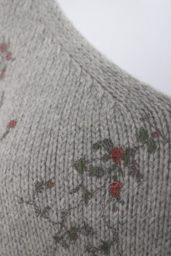 画像4: ヴィヴィアンウエストウッド MAN 中古 / フラワープリントセーター XS グレー  Y-26-04-08-041-to-SZ-ZY (4)