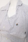 画像4: ヴィヴィアンウエストウッド 中古 / DRUNKEN SHIRT 42 ホワイト/ブルー×ブラウンストライプ  Y-26-04-08-043-bl-OD-ZY (4)