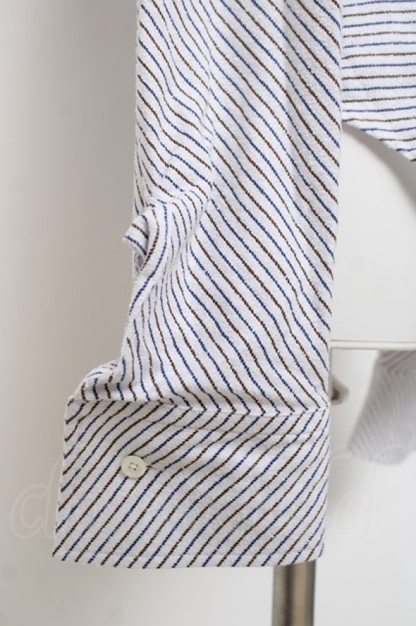 画像5: ヴィヴィアンウエストウッド 中古 / DRUNKEN SHIRT 42 ホワイト/ブルー×ブラウンストライプ  Y-26-04-08-043-bl-OD-ZY (5)