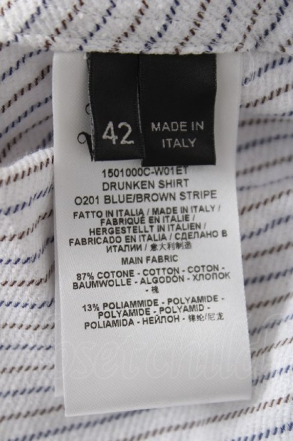 画像7: ヴィヴィアンウエストウッド 中古 / DRUNKEN SHIRT 42 ホワイト/ブルー×ブラウンストライプ  Y-26-04-08-043-bl-OD-ZY (7)