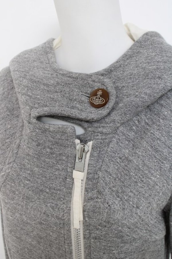 画像4: ヴィヴィアンウエストウッド 中古 / アシンメトリックフードパーカー 2 グレー  Y-26-04-08-044-to-SZ-ZY (4)