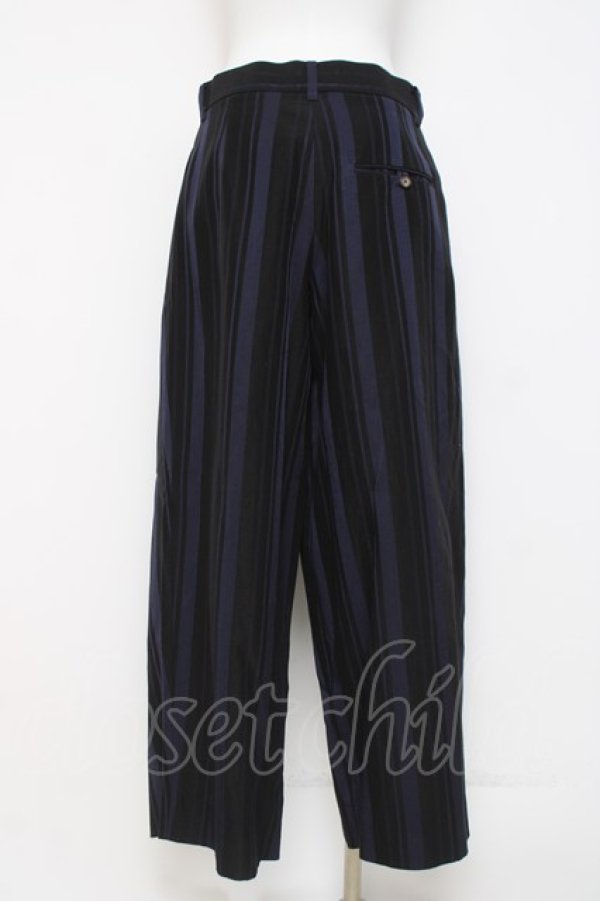 画像2: ヴィヴィアンウエストウッド 中古 / STRIPESパンツ 38 ブラック/ネイビー  Y-26-04-08-047-pa-OD-ZY (2)