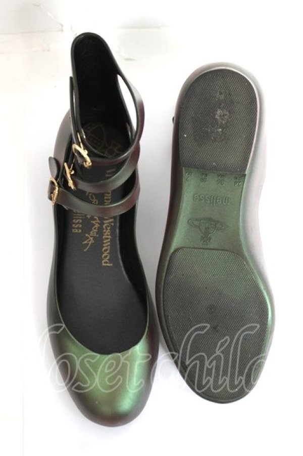 画像5: ヴィヴィアンウエストウッド 中古 / ANGLOMANIA×melissa Ballerinaシューズ 24 グリーン  Y-26-04-08-009-sh-SZ-ZY (5)