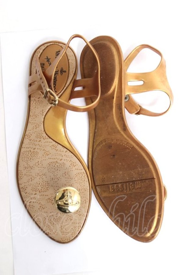画像5: ヴィヴィアンウエストウッド×Melissa 中古 / ボタンサンダル 6 ゴールド  Y-26-04-08-013-sh-SZ-ZY (5)