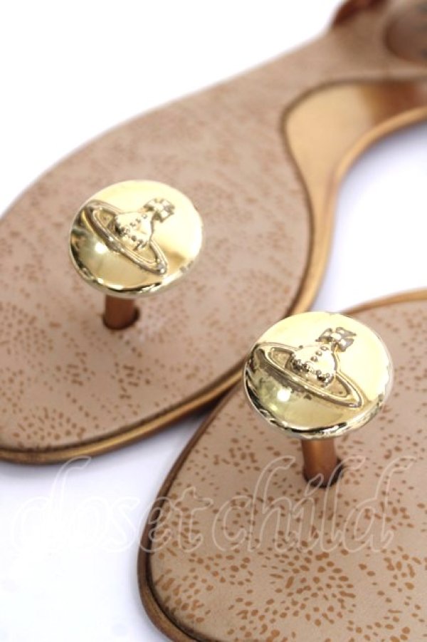 画像6: ヴィヴィアンウエストウッド×Melissa 中古 / ボタンサンダル 6 ゴールド  Y-26-04-08-013-sh-SZ-ZY (6)