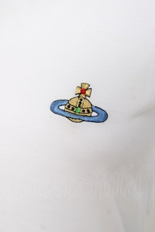 画像4: ヴィヴィアンウエストウッド 中古 / カラーオーブ刺繍Tシャツ XS ホワイト  Y-26-04-08-017-ts-SZ-ZY (4)
