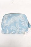 画像2: ヴィヴィアンウエストウッド 中古 / JACQUARD LARGE WASH BAG  サックス  Y-26-04-15-004-ba-SZ-ZY (2)