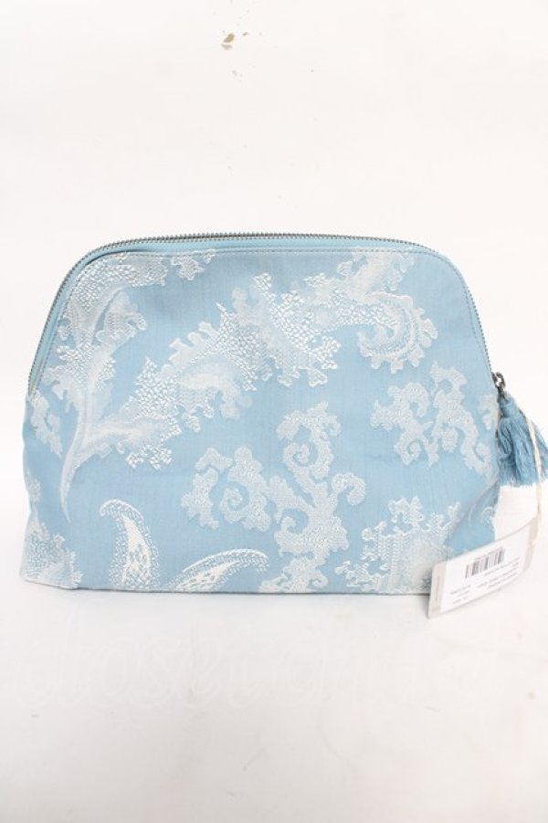 画像2: ヴィヴィアンウエストウッド 中古 / JACQUARD LARGE WASH BAG  サックス  Y-26-04-15-004-ba-SZ-ZY (2)