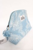 画像3: ヴィヴィアンウエストウッド 中古 / JACQUARD LARGE WASH BAG  サックス  Y-26-04-15-004-ba-SZ-ZY (3)