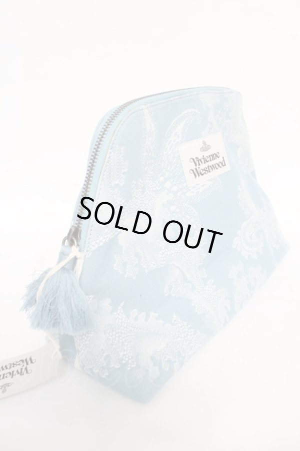画像3: ヴィヴィアンウエストウッド 中古 / JACQUARD LARGE WASH BAG  サックス  Y-26-04-15-004-ba-SZ-ZH (3)