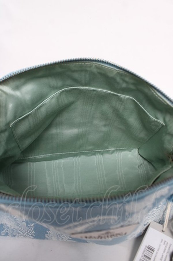 画像4: ヴィヴィアンウエストウッド 中古 / JACQUARD LARGE WASH BAG  サックス  Y-26-04-15-004-ba-SZ-ZY (4)