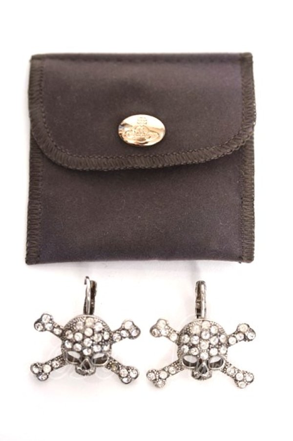 画像4: ヴィヴィアンウエストウッド 中古 / diamante skull pierce  シルバー  Y-26-05-03-002-ac-SZ-ZY (4)