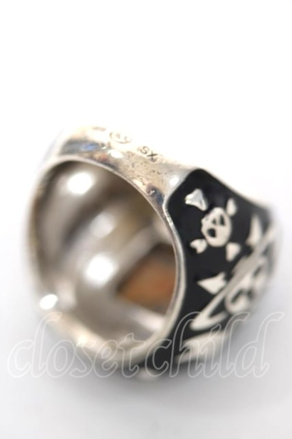 画像2: ヴィヴィアンウエストウッド 中古 / College Ring XS ブラック  Y-26-05-03-003-rg-OD-ZY (2)