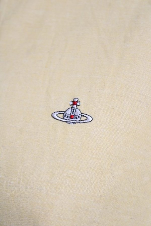画像3: ヴィヴィアンウエストウッド 中古 / スタンドカラーオーブ刺繍ロングシャツ 00 イエロー  Y-26-05-03-037-bl-SZ-ZY (3)