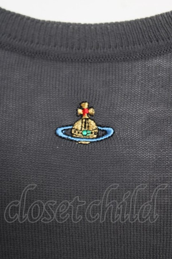 画像3: ヴィヴィアンウエストウッド 中古 / カラーオーブ刺繍半袖サマーニット M グレー  Y-26-05-03-038-to-SZ-ZY (3)