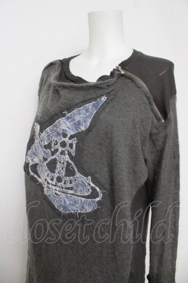画像3: ANGLOMANIA 中古 / 短剣ZIP付キニット 38 グレー  Y-26-05-03-051-to-SZ-ZY (3)