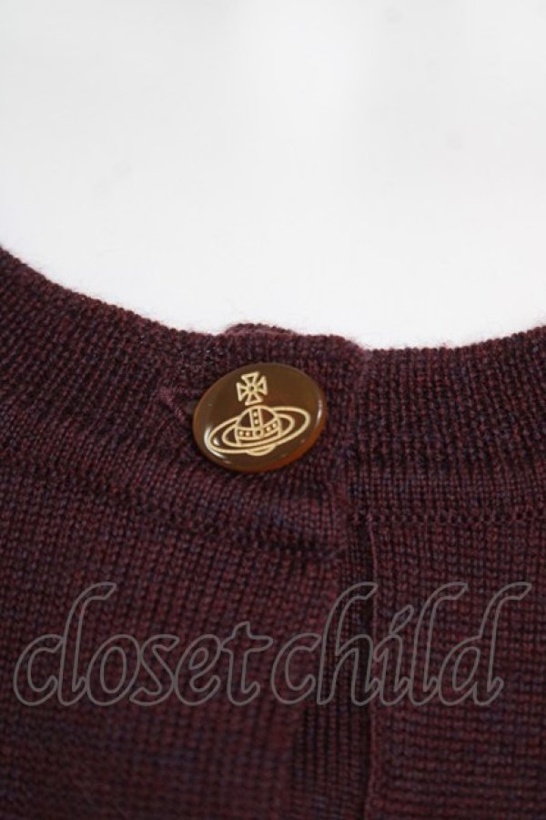 画像3: ヴィヴィアンウエストウッド 中古 / /カラーオーブ刺繍ロングカーディガン L ワイン  Y-26-05-03-054-to-AS-ZY (3)