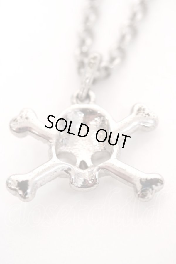 画像2: ヴィヴィアンウエストウッド 中古 / diamante skull neckless  シルバー  Y-26-05-03-011-ac-SZ-ZY (2)