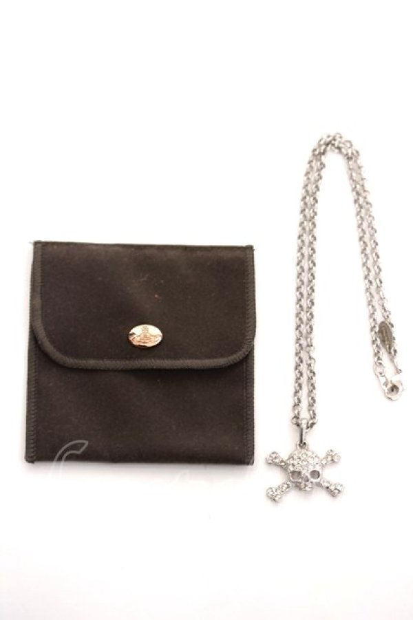画像6: ヴィヴィアンウエストウッド 中古 / diamante skull neckless  シルバー  Y-26-05-03-011-ac-SZ-ZY (6)