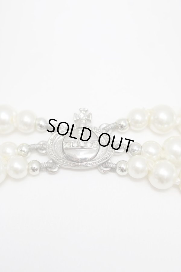 画像4: ヴィヴィアンウエストウッド 中古 / bass relief peal choker(3row)  シルバー  Y-26-05-03-018-nl-SZ-ZY (4)