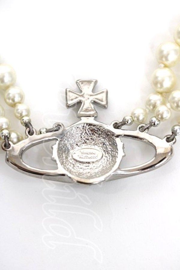 画像5: ヴィヴィアンウエストウッド 中古 / bass relief peal choker(3row)  シルバー  Y-26-05-03-018-nl-SZ-ZY (5)