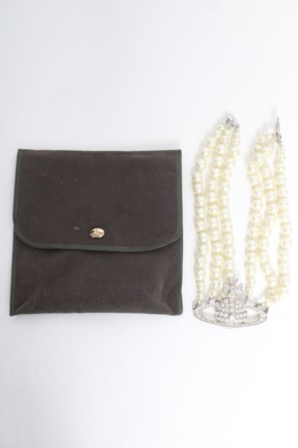 画像8: ヴィヴィアンウエストウッド 中古 / bass relief peal choker(3row)  シルバー  Y-26-05-03-018-nl-SZ-ZY (8)