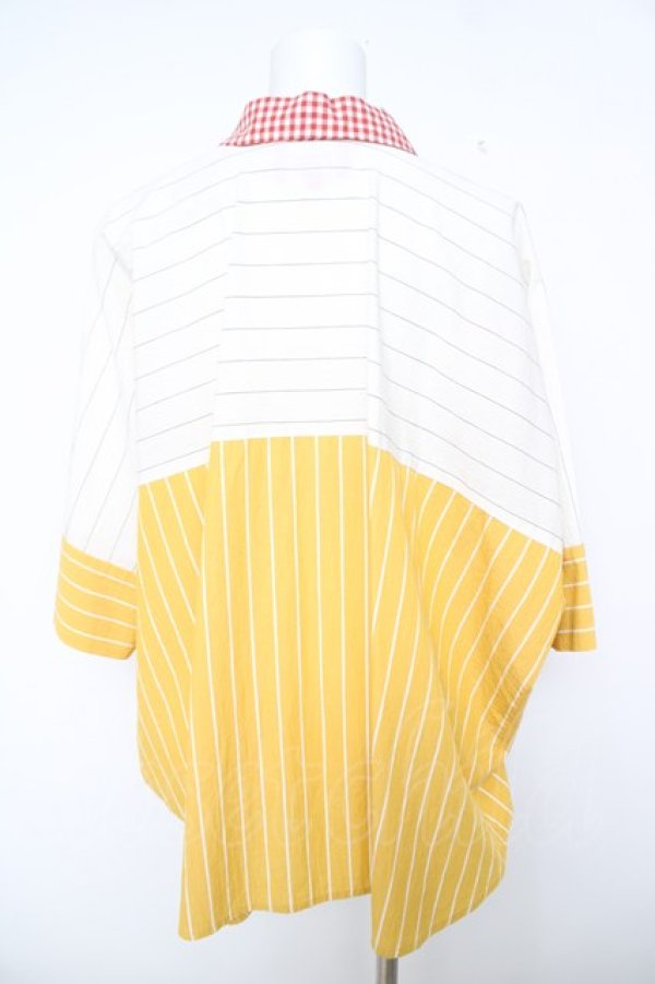 画像2: ヴィヴィアンウエストウッド 中古 / ギンガムブロッキングシャツ 00 レッド  Y-26-06-07-024-bl-SZ-ZY (2)