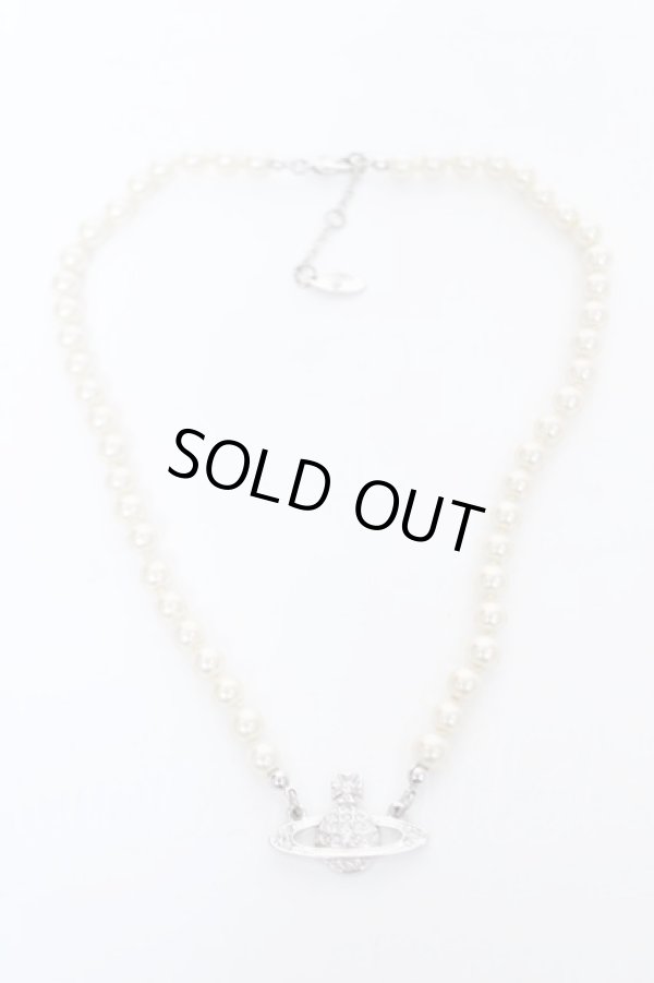 画像2: ヴィヴィアンウエストウッド 中古 / Mini Bas Relief Pearl Choker  シルバー  Y-26-06-07-001-nl-SZ-ZY (2)