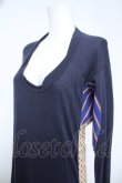 画像3: ANGLOMANIA 中古 / 総柄切リ替エロングトップス 38 ネイビー×ベージュ  Y-26-06-07-022-to-SZ-ZY (3)