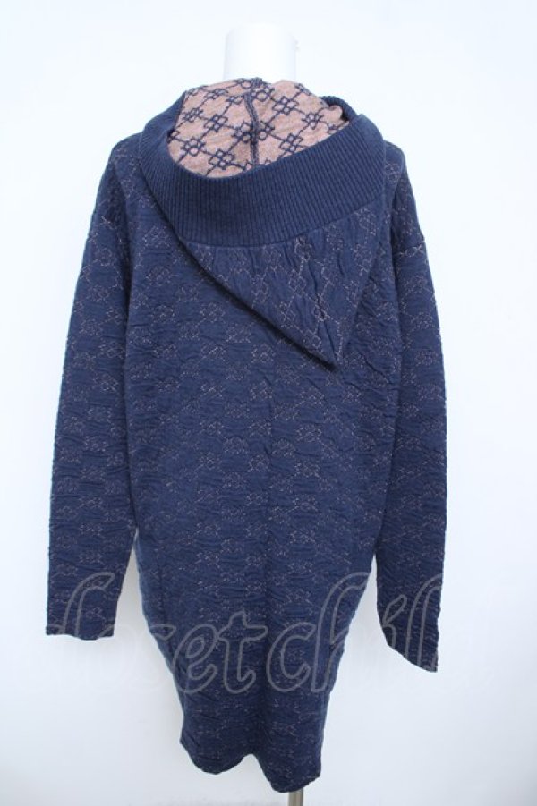 画像2: ヴィヴィアンウエストウッド 中古 / フードニットカーディガン 2 ネイビー  Y-26-06-10-018-to-SZ-ZY (2)