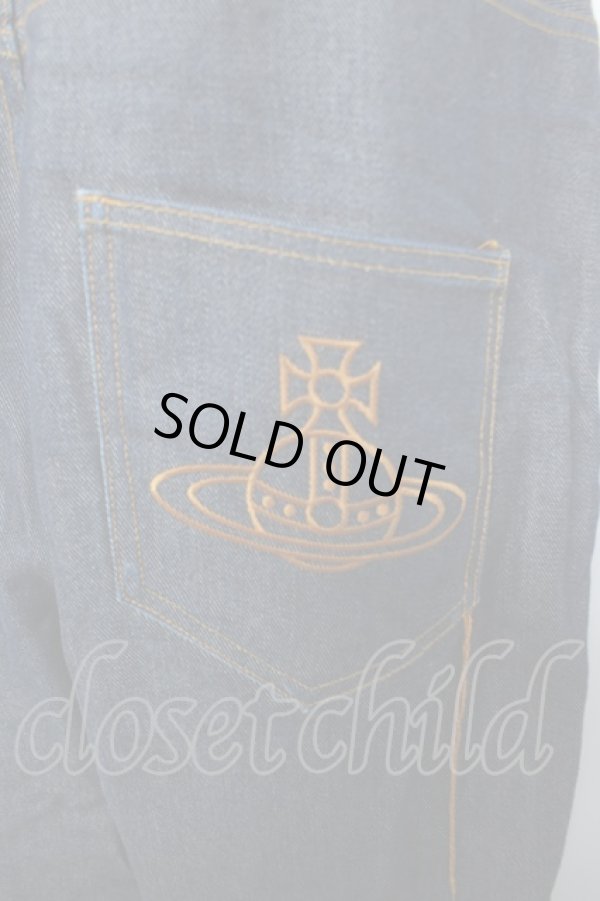 画像3: ヴィヴィアンウエストウッド MAN 中古 / オーブ刺繍デニムパンツ 50 インディゴ  Y-26-06-10-019-pa-SZ-ZY (3)