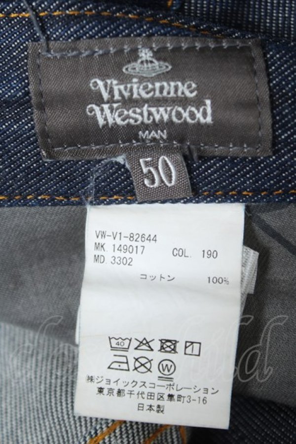画像5: ヴィヴィアンウエストウッド MAN 中古 / オーブ刺繍デニムパンツ 50 インディゴ  Y-26-06-10-019-pa-SZ-ZY (5)