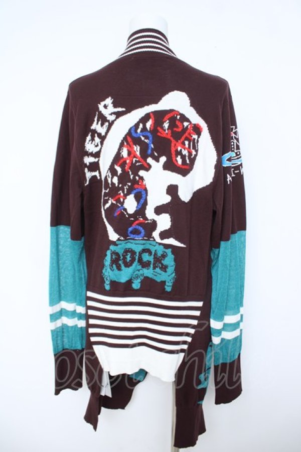 画像2: ヴィヴィアンウエストウッド 中古 / FROGGING CARDIGAN L ブラウン/グリーン  Y-26-06-14-020-to-OD-ZY (2)