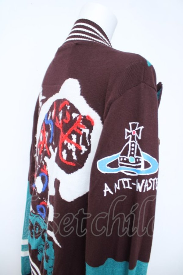 画像4: ヴィヴィアンウエストウッド 中古 / FROGGING CARDIGAN L ブラウン/グリーン  Y-26-06-14-020-to-OD-ZY (4)