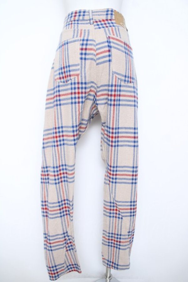 画像2: ヴィヴィアンウエストウッド MAN 中古 / TARTAN NEW ASYMMETRICパンツ M アイボリー  Y-26-06-14-021-pa-YM-ZY (2)