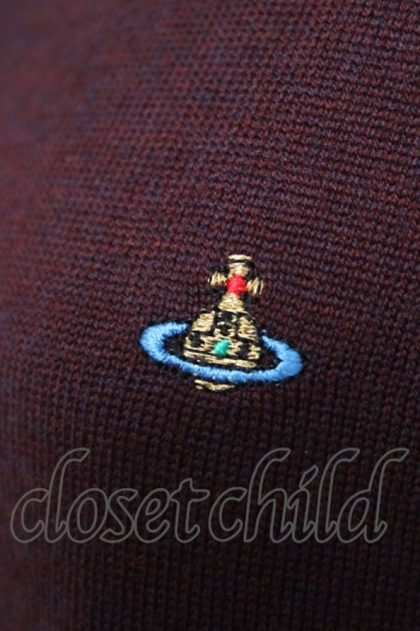 画像4: ヴィヴィアンウエストウッド 中古 / /カラーオーブ刺繍ロングカーディガン L ワイン  Y-26-06-14-003-to-AS-ZY (4)