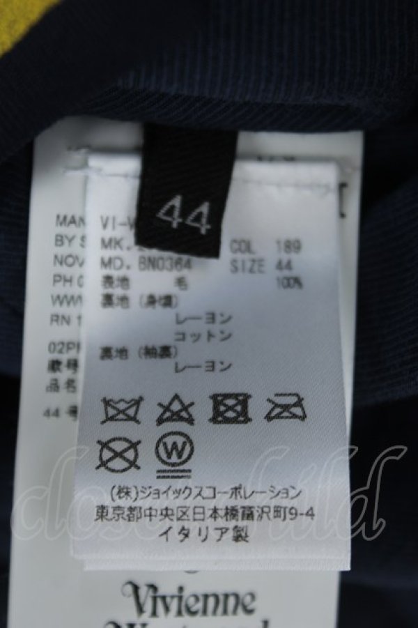 画像6: ヴィヴィアンウエストウッド 中古 / ウエストコートジャケット 44 ネイビーｘイエロー  Y-26-06-14-012-jc-YM-ZY (6)