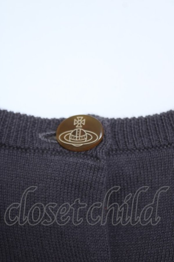 画像3: ヴィヴィアンウエストウッド 中古 / 単色オーブ刺繍カーディガン 2 グレー  Y-26-06-14-002-to-SZ-ZY (3)