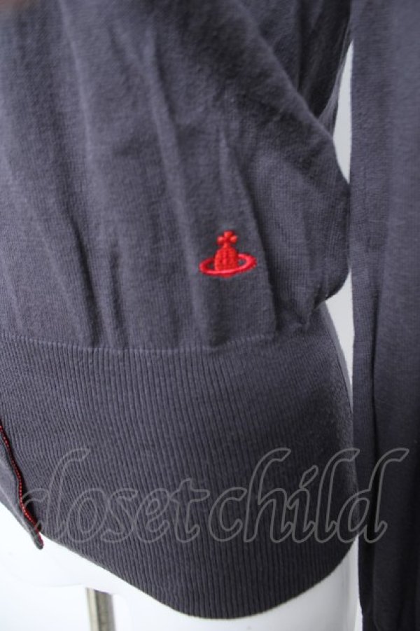 画像4: ヴィヴィアンウエストウッド 中古 / 単色オーブ刺繍カーディガン 2 グレー  Y-26-06-14-002-to-SZ-ZY (4)