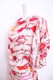 画像3: ヴィヴィアンウエストウッド 中古 / KISSES PRINTED RASO TWILL EDIE T DRESS 38 ピンク  Y-26-07-08-022-op-SZ-ZY (3)