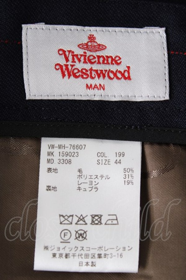 画像3: ヴィヴィアンウエストウッド MAN 中古 / ストライプトラウザーパンツ 44 ネイビー  Y-26-07-08-032-pa-SZ-ZY (3)