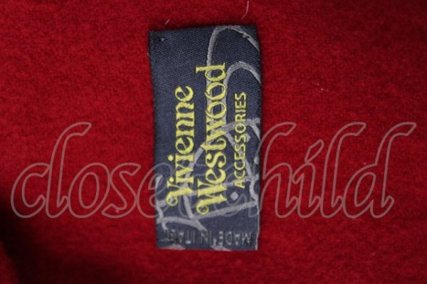 画像3: ヴィヴィアンウエストウッド 中古 / ロゴ刺繍マフラー  赤  Y-26-07-08-008-gd-SZ-ZY (3)