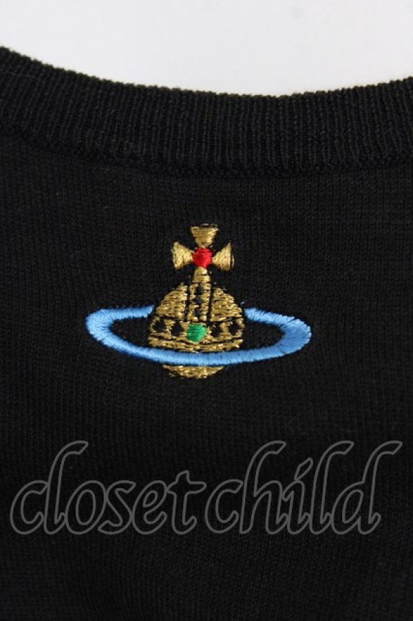 画像4: ヴィヴィアンウエストウッド 中古 / カラーオーブ刺繍ニット - 黒  Y-26-07-08-015-ts-SZ-ZY (4)